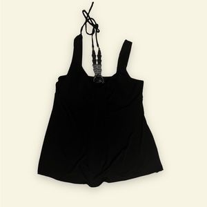 Y2K halter black top